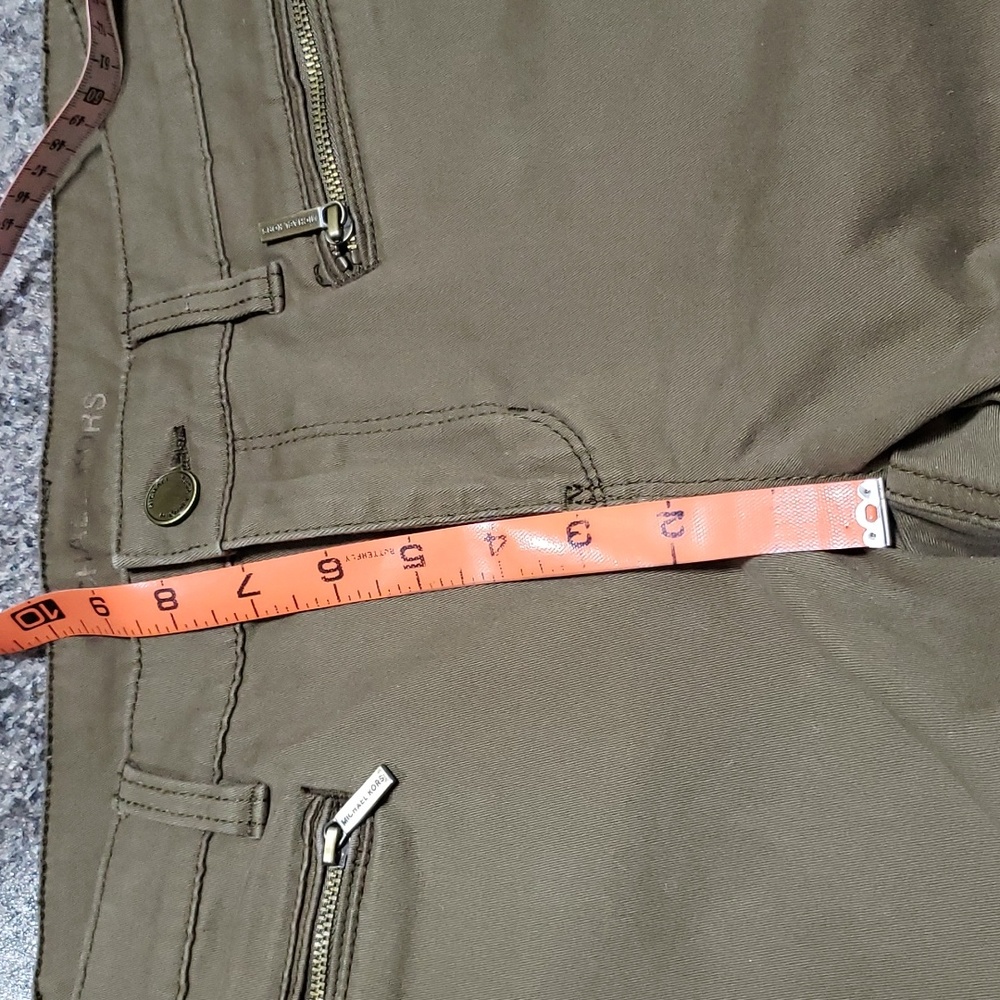 Michael Kors Olive Green Gold Zipper Cuff Pants Size 6 - Picture 11 of 16